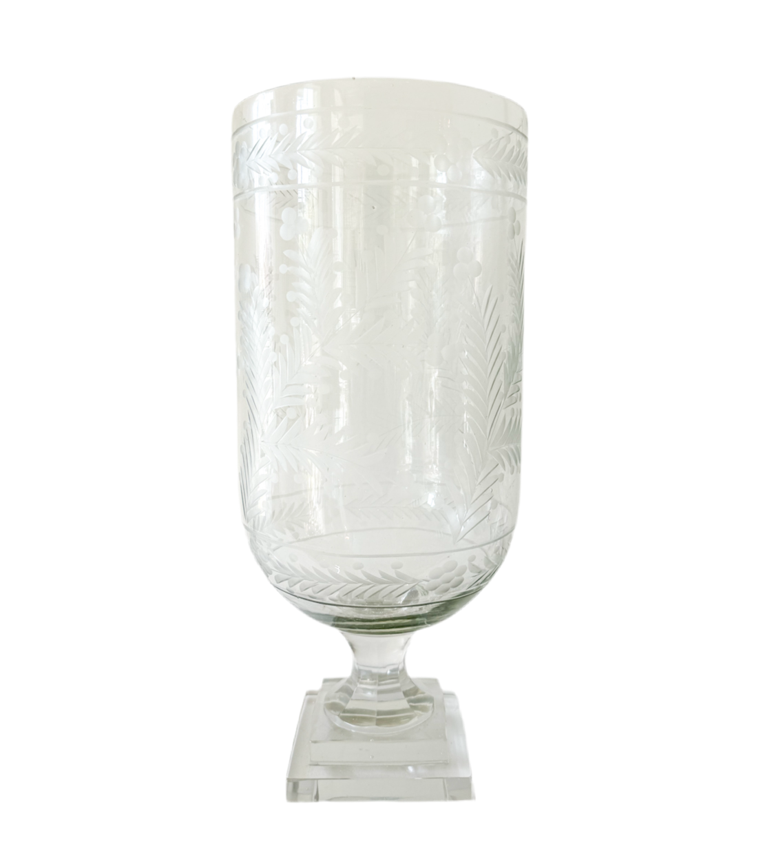 Charleston Harbor Etched Glass Hurricane