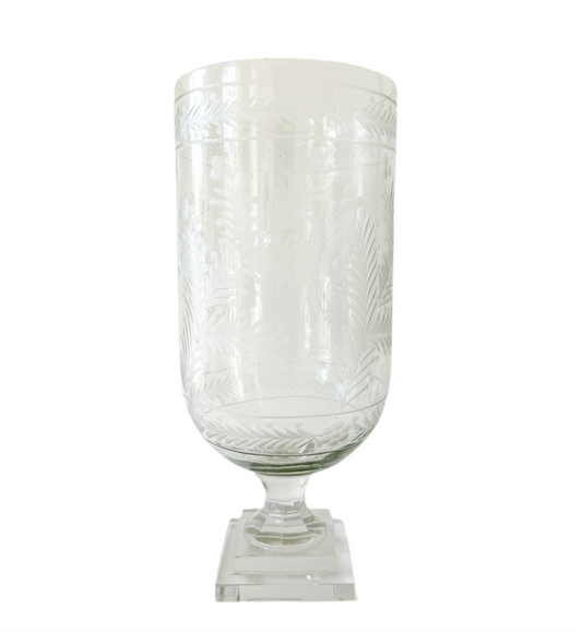 Charleston Harbor Etched Glass Hurricane