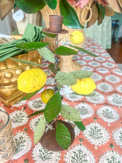 Lemon Toleware Taper Holder- Large