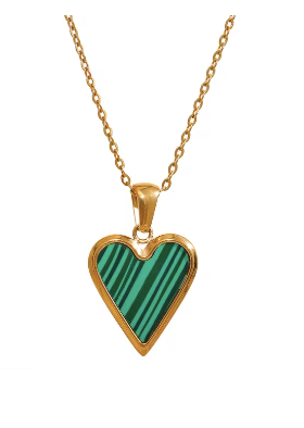 Green Malachite Heart Necklace
