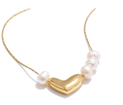 Freshwater Pearl & Heart Necklace