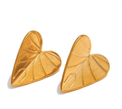 Caladium Heart Studs