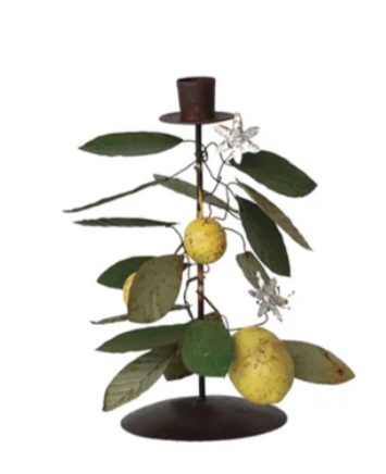 Lemon Toleware Taper Holder- Small