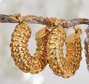 Sweetgrass Woven Hoop Earrings