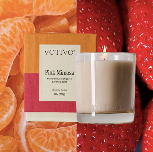 Votivo- Pink Mimosa 10 oz Signature Candle