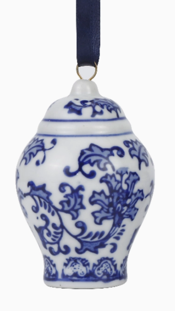 Blue & White Porcelain Hand Painted Ornament
