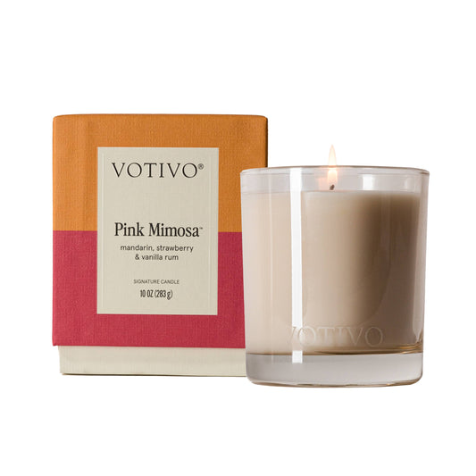 Votivo- Pink Mimosa 10 oz Signature Candle