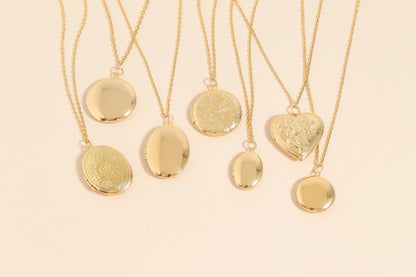 18K Gold PVD Stainless Steel Round Floral Textured Locket